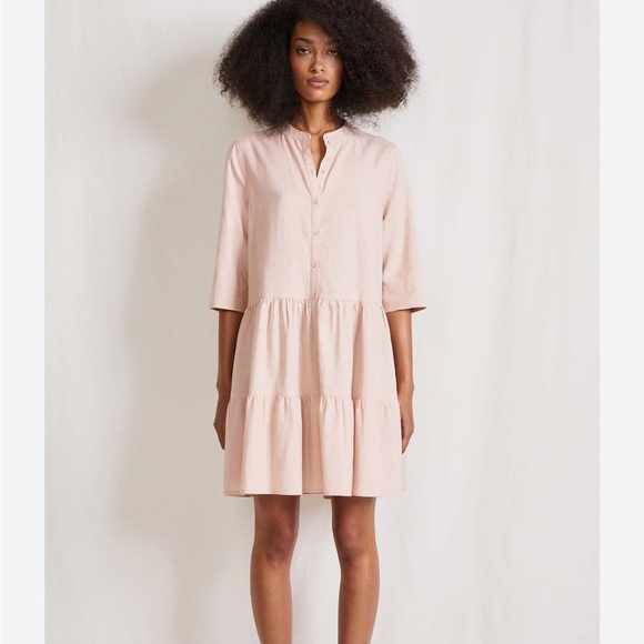 A Piece Apart Dress MAURINO DROP WAIST MINI Blush Pink Relaxed Fit Sz L - Picture 11 of 12